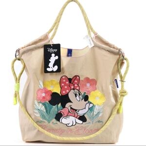 Disney Beige Tote Bag with Minnie Mouse Design